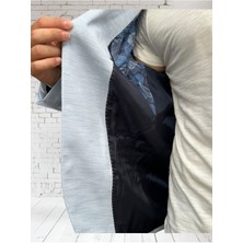 Vad Açık Gri Dokulu Erkek Blazer Spor Ceket 1412