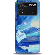 Kılıf Evreni Xiaomi Poco M4 Pro 4g Kılıf Hd Baskılı Kılıf - Mavi Beyaz + 9h Nano Ekran Koruyucu