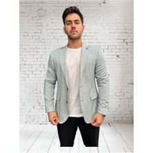 Vad Açık Gri Dokulu Erkek Blazer Spor Ceket 1412