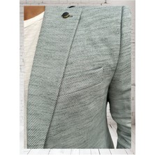 Vad Açık Gri Dokulu Erkek Blazer Spor Ceket 1412