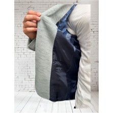 Vad Açık Gri Dokulu Erkek Blazer Spor Ceket 1412