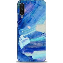 Kılıf Evreni Xiaomi Mi A3 Kılıf Hd Baskılı Kılıf - Mavi Beyaz + 9h Nano Ekran Koruyucu