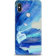 Kılıf Evreni Xiaomi Redmi Note 6 Pro Kılıf Hd Baskılı Kılıf - Mavi Beyaz + 9h Nano Ekran Koruyucu