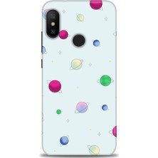 Xiaomi Mi A2 Lite Kılıf Hd Baskılı Kılıf - Gezegenler Çizim + 9h Nano Ekran Koruyucu