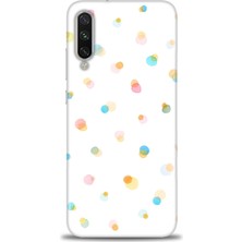 Kılıf Evreni Xiaomi Mi A3 Kılıf Hd Baskılı Kılıf - Rengarenk Puantiye + 9h Nano Ekran Koruyucu