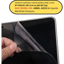 McStorey Mat Ekran Koruyucu Macbook Air M2-M3 13.6 inç (TouchID'li Air 13.6") A2681 A3113 ile Uyumlu Çizilmez Parlamaz