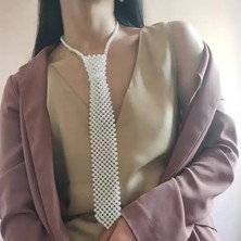 Lovisa Accessories El Yapımı Inci Kravat, Inci Kolye, Kadın Boncuk Kravat