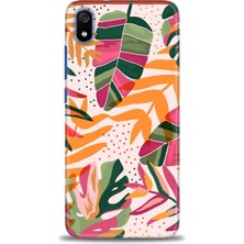 Kılıf Evreni Xiaomi Redmi 7A Kılıf Hd Baskılı Kılıf - Turuncu Pembe + 9h Nano Ekran Koruyucu