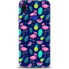 Kılıf Evreni Xiaomi Redmi Note 7 Kılıf Hd Baskılı Kılıf - Flamingo Ananas + 9h Nano Ekran Koruyucu