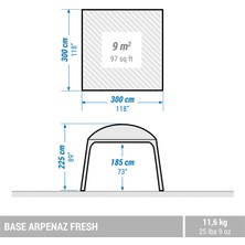 Decathlon Gölgelik - 10 Kişilik - Arpenaz Base Fresh