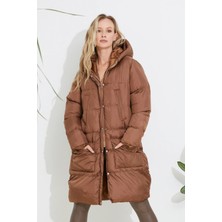 Kadın Kapüşonlu Anorak Şişme Kaban /mont