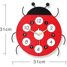Uğur Böceği Temalı Duvar Saati-Yapıştırmalı Sticker