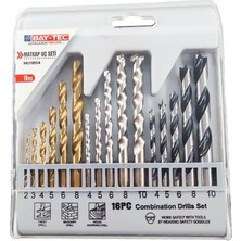 Baytec Bay-Tec 16 Parça Metal Ağaç Beton Duvar Delme Uçları Full Set Profesyonel Standlı