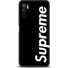 Xiaomi Redmi Note 10 5g Kılıf Hd Baskılı Kılıf - Supreme Siyah + 9h Nano Ekran Koruyucu