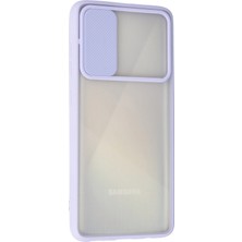 Newface Samsung Galaxy A51 Kılıf Palm Buzlu Kamera Sürgülü Silikon - Lila 13