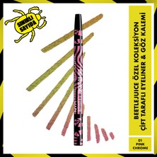 Nyx Professional Makeup Beetlejuice Özel Koleksiyon Çift Uçlu Kalem - 01 Pink Chrome