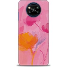 Kılıf Evreni Xiaomi Poco X3 Pro Kılıf Hd Baskılı Kılıf - Turuncu Pembe + 9h Nano Ekran Koruyucu