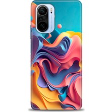 Kılıf Evreni Xiaomi Redmi K40 Kılıf Hd Baskılı Kılıf - Renkli Su + 9h Nano Ekran Koruyucu