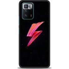 Kılıf Evreni Xiaomi Poco X3 Gt Kılıf Hd Baskılı Kılıf - Pembe Şimşek + 9h Nano Ekran Koruyucu