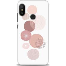 Kılıf Evreni Xiaomi Mi A2 Lite Kılıf Hd Baskılı Kılıf - Mürdüm Daireler + 9h Nano Ekran Koruyucu