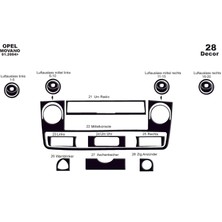 Mars Cockpit Design Opel Movano Master Interstar Konsol-Maun Kaplama 2004-2009 28 Parça