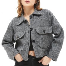 Pamila Butik Kadın Çift Cepli Kaşe Ceket