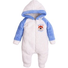 Chicsy Baby Kışlık Tatlı Peluş Pamuklu Kaplan Nakışlı Kapüşonlu Welsoft Tulum