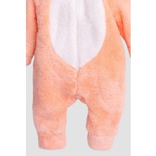 Chicsy Baby Kışlık Tatlı Peluş Tavşan Nakışlı Kapüşonlu Welsoft  Tulum