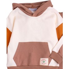 Chicsy Baby Tarz Tişört Detaylı Oversize  Alt Üst Bebek Çocuk Kapüşonlu Eşofman Takımı