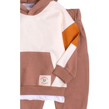 Chicsy Baby Tarz Tişört Detaylı Oversize  Alt Üst Bebek Çocuk Kapüşonlu Eşofman Takımı