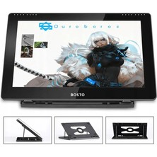 Bosto BT-16HD 15.6" 1920X1080 Full Hd IPS Panel LCD Grafik Tablet - 45CM x 27CM, 8 Adet Kısayol Tuşlu, 16384 Kademe Basınç Hassasiyetli, 120% Srgb, 5080LPI Çözünürlük, 75% Adobe Rgb