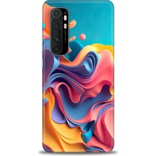 Xiaomi Mi Note 10 Lite Kılıf Hd Baskılı Kılıf - Renkli Su + 9h Nano Ekran Koruyucu