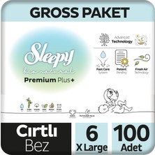 Sleepy Bio Natural Premium Plus Gross Paket Bebek Bezi 6 Numara Xlarge 100 Adet