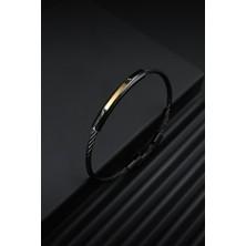 Frnch 316L Çelik Italyan Model Siyah-Altın Renk Erkek Bileklik FRJ12260-3260-B2G