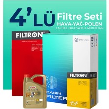 Filtron Audi A4 2.0 Dizel 190HP Filtre Bakım Seti Castrol Motor Yağlı (2015-2020) 4 Lü