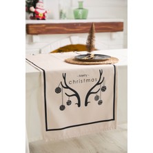 Ays Home Yılbaşı Geyik Desenli Krem Runner