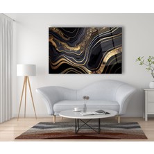 Home Dekors Soyut Siyah Gold Mermer Desen Cam Tablo Ev Ofis Salon,  Büyük Tablo Dekor
