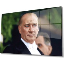 Home Dekors Atatürk Portresi Cam Tablo Ev Ofis Salon Duvar Dekoru,  Büyük Tablo Dekor
