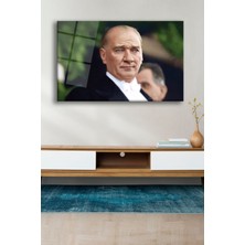 Home Dekors Atatürk Portresi Cam Tablo Ev Ofis Salon Duvar Dekoru,  Büyük Tablo Dekor