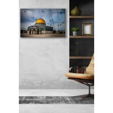 Home Dekors Kudüs Kubbetül Sahra Cam Tablo Dini Islami Ev Ofis
