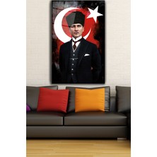 Home Dekors Atatürk Ay Yıldız Bayrak Cam Tablo, Ev Ofis Duvar Dekoru,  Büyük Cam Tablo