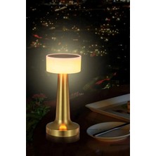 Amber LED Inci Şarj Edilebilir Taşınabilir Masa Lambası - Dokunmatik Aç/kapa ve Parlaklık Ayarı, 3 Renk Seçeneği