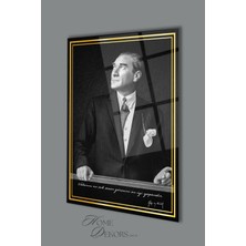 Home Dekors Atatürk Portresi Cam Tablo Ev Ofis Salon Duvar Dekoru,  Büyük Tablo Dekor