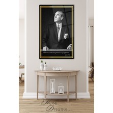 Home Dekors Atatürk Portresi Cam Tablo Ev Ofis Salon Duvar Dekoru,  Büyük Tablo Dekor