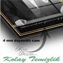Home Dekors Atatürk Portresi Cam Tablo Ev Ofis Salon Duvar Dekoru,  Büyük Tablo Dekor