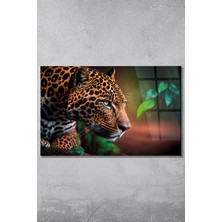 Home Dekors Jaguar Cam Tablo, Aslan Kaplan Ev Ofis Duvar Dekoru,  Büyük Cam Tablo