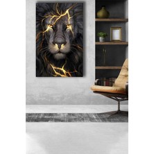 Home Dekors Aslan Cam Tablo, Ev Ofis Duvar Dekoru,  Büyük Cam Tablo