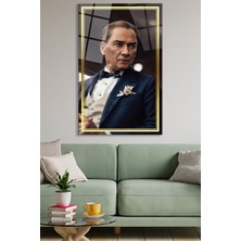 Home Dekors Yapay Zeka Atatürk Portresi Dikey Cam Tablo