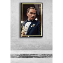 Home Dekors Yapay Zeka Atatürk Portresi Dikey Cam Tablo