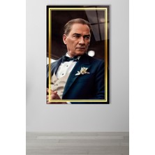 Home Dekors Yapay Zeka Atatürk Portresi Dikey Cam Tablo